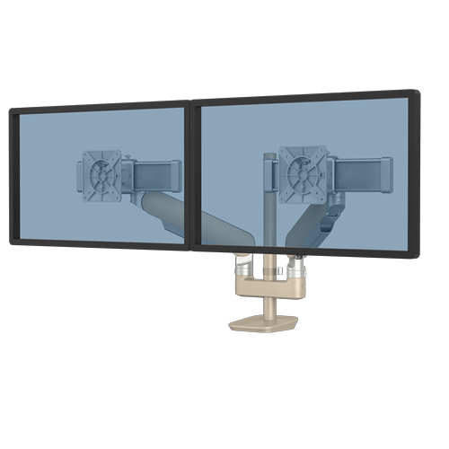 Braço Para Monitor Duplo RisingEx™ 2MS Béige