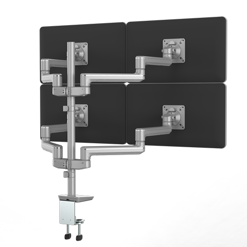 Sena Series Quad Fixed + Fixed Monitor Arm, Silver__SENAEX4-FF-SLV-R-Screens-05092022.png