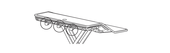 Comment le manchon pour câbles se fixe-t-il à la plate-forme de travail assis-debout Lotus™?