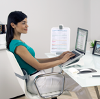 Woman Working in I-Spire Home Office Workspace 