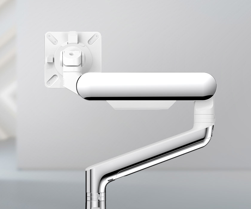 image of the Rising Monitor arm in White and Chrome